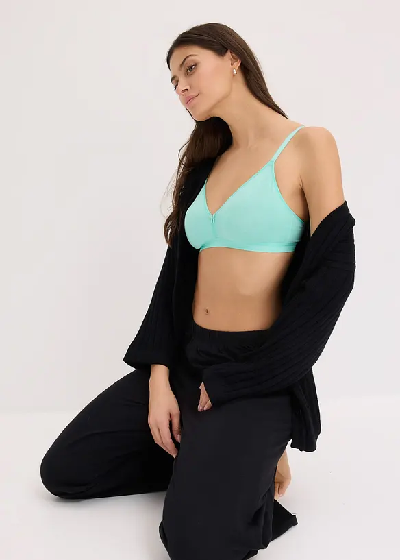 Reggiseno senza ferretto con cotone biologico (pacco da 3), bonprix