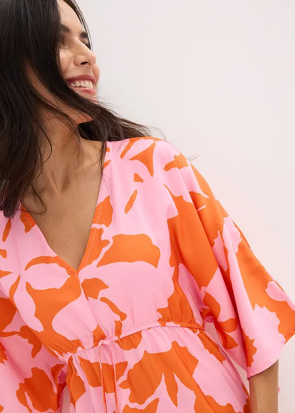 Abito lungo in satin fluente, bonprix