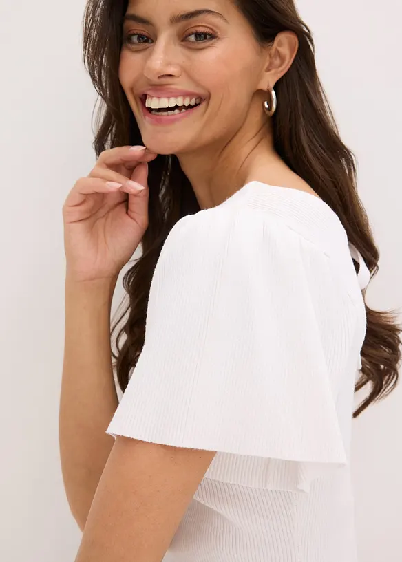 Maglia a costine in misto viscosa, bonprix