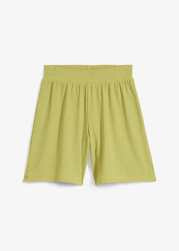 Shorts con elastico in vita in crêpe stropicciato, bonprix