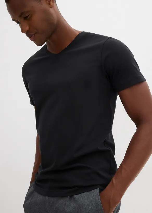 T-shirt con scollo a V (pacco da 5), bonprix
