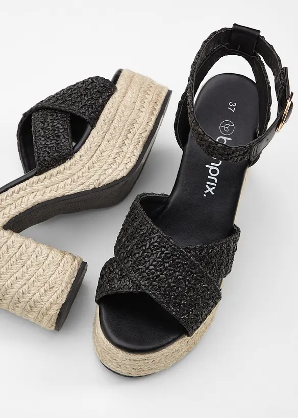 Sandali con tacco e plateau, bonprix