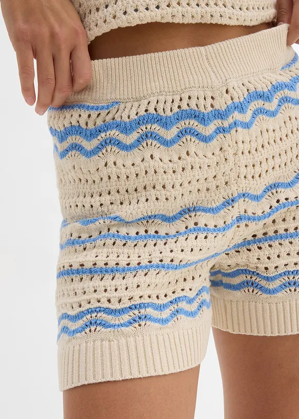 Shorts di maglia in misto cotone e lino fresco e leggero, bonprix