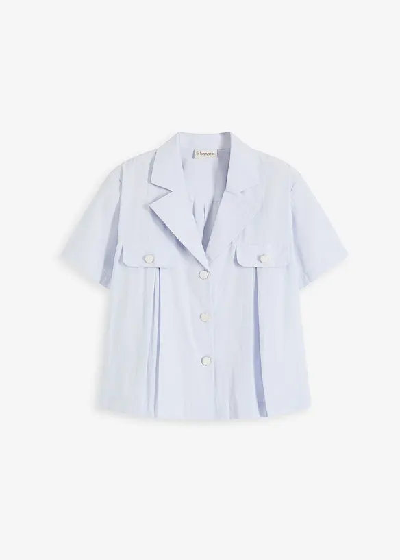 Blusa cropped a maniche corte in popeline di cotone, bonprix