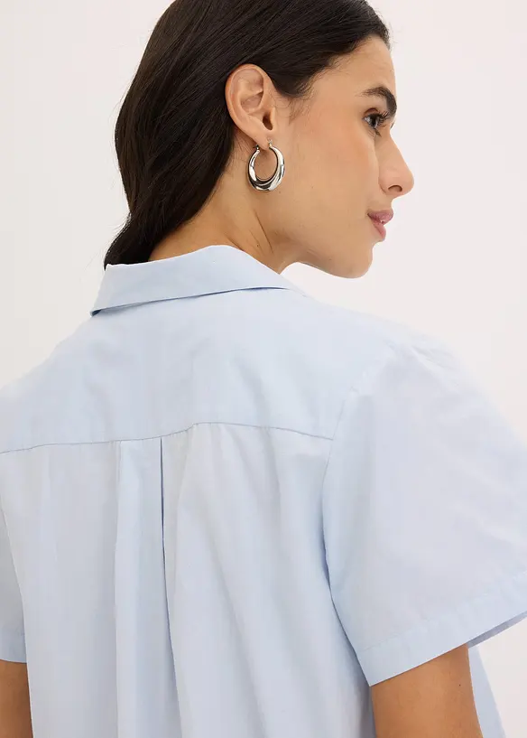 Blusa cropped a maniche corte in popeline di cotone, bonprix