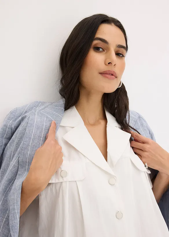Blusa cropped a maniche corte in popeline di cotone, bonprix