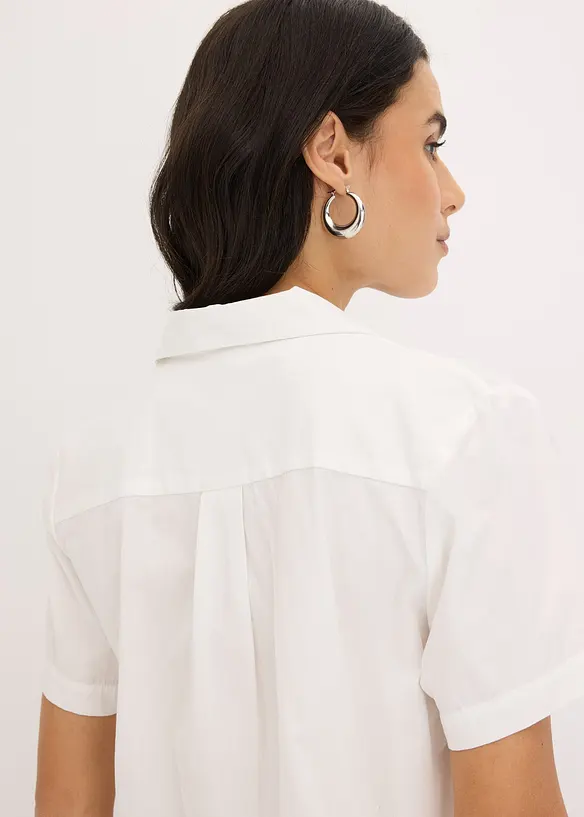 Blusa cropped a maniche corte in popeline di cotone, bonprix