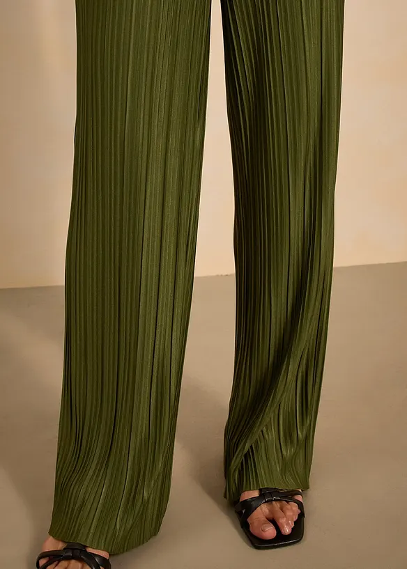 Pantaloni in jersey plissettati, bonprix
