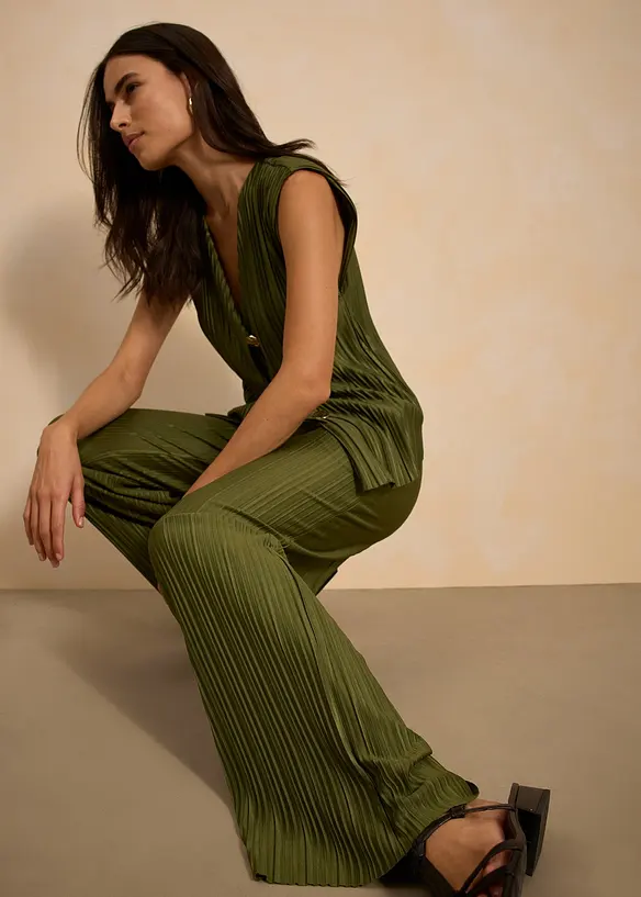 Pantaloni in jersey plissettati, bonprix