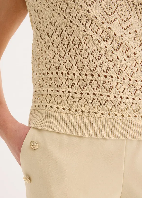 Top in maglia traforato, bonprix