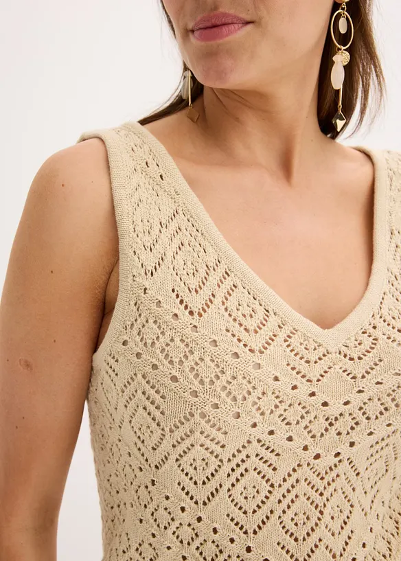 Top in maglia traforato, bonprix