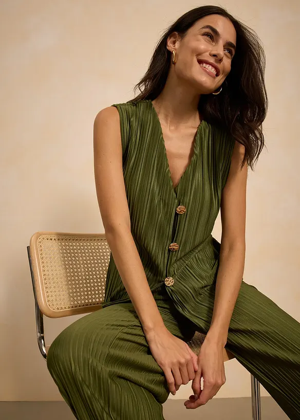Top plissettato, bonprix