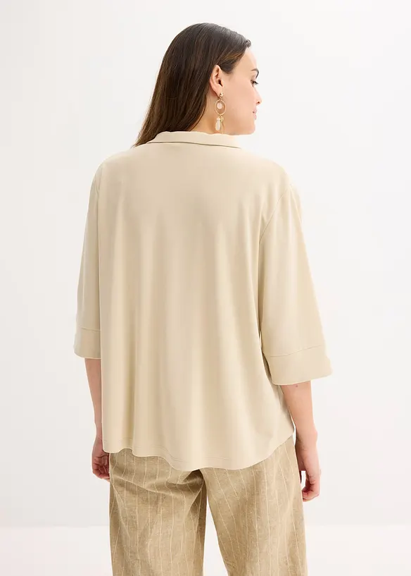 Maglia lunga in piquet di viscosa fluente, bonprix