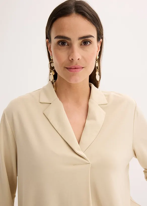 Maglia lunga in piquet di viscosa fluente, bonprix