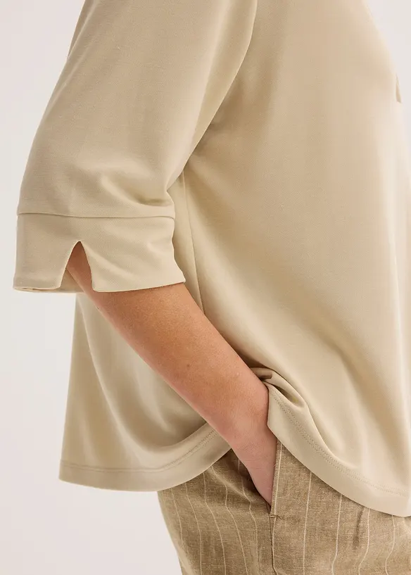 Maglia lunga in piquet di viscosa fluente, bonprix