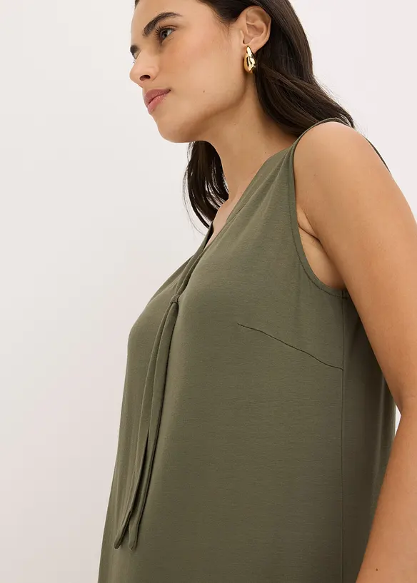 Abito in maglina con fiocco allo scollo, bonprix