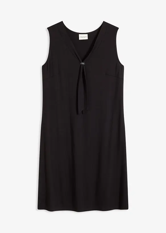 Abito in maglina con fiocco allo scollo, bonprix