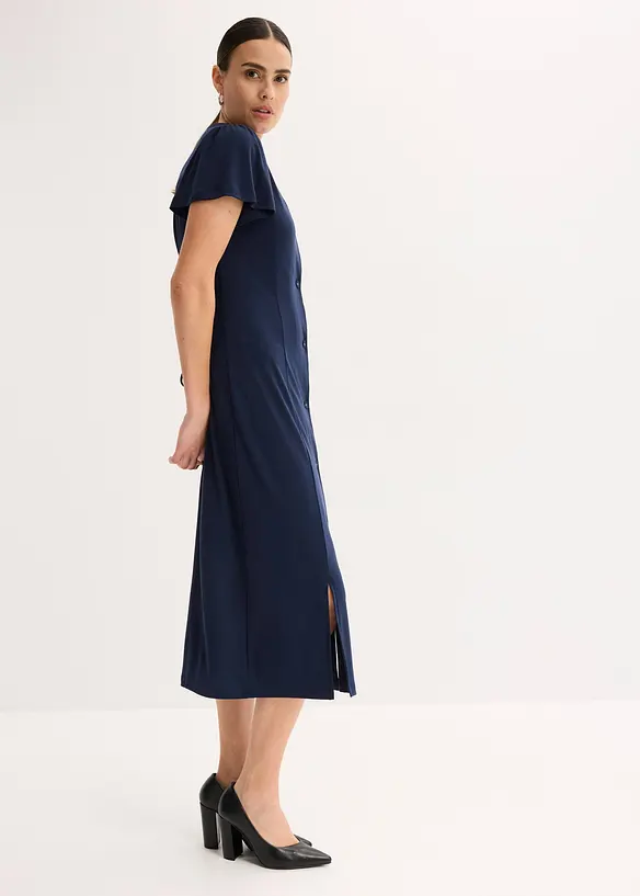 Abito in maglina con spacco, bonprix