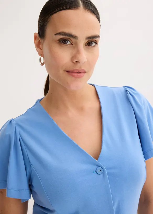 Abito in maglina con spacco, bonprix