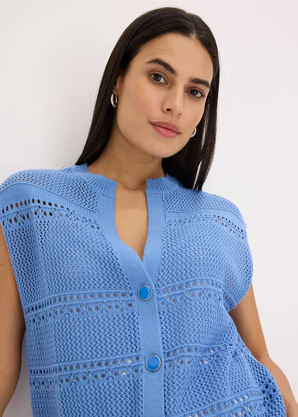 Cardigan traforato a maniche corte, bonprix