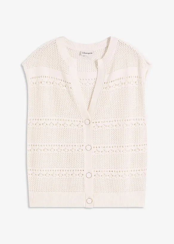 Cardigan traforato a maniche corte, bonprix