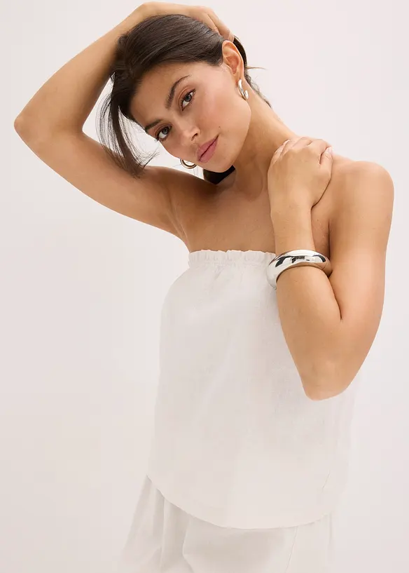 Top in misto lino, bonprix