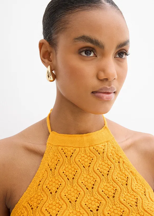Top in maglia con scollo all'americana, bonprix