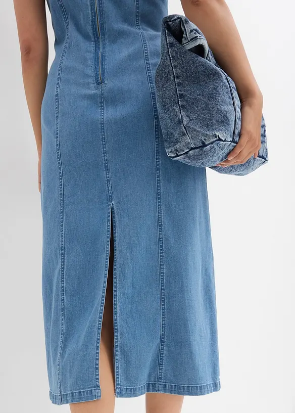 Abito di jeans in cotone biologico elasticizzato, bonprix