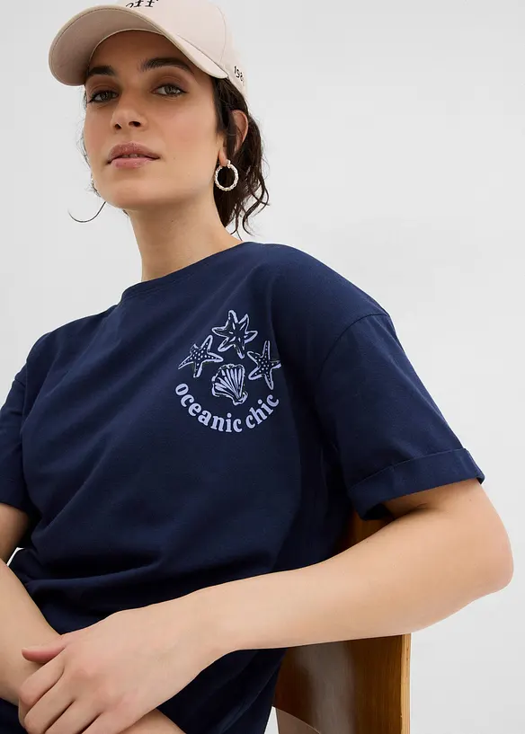 Maglia taglio boxy in puro cotone, bonprix