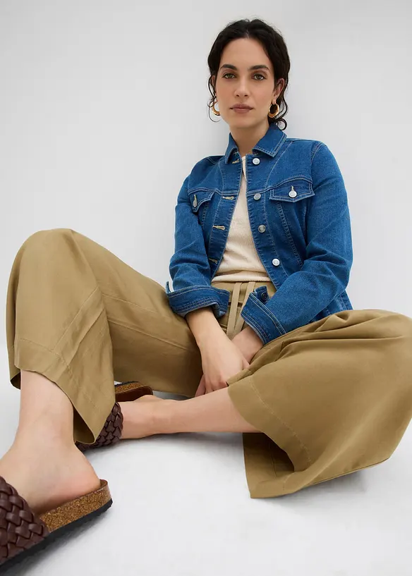 Pantaloni a 7/8 in lyocell con elastico in vita, bonprix