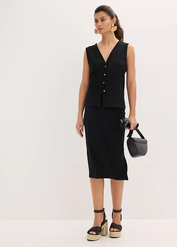 Gilet effetto maglia a coste, bonprix