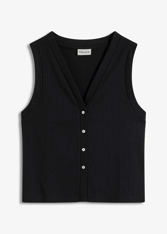 Gilet effetto maglia a coste, bonprix