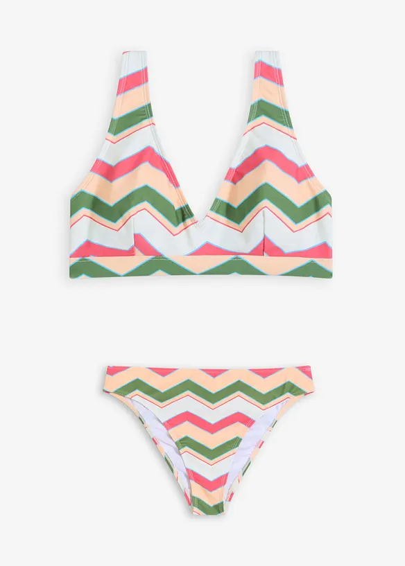 Bikini a bustier con scollatura a V (set 2 pezzi), bonprix