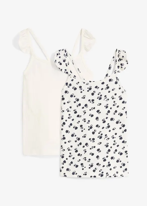 Top in puro cotone biologico (pacco da 2), bonprix