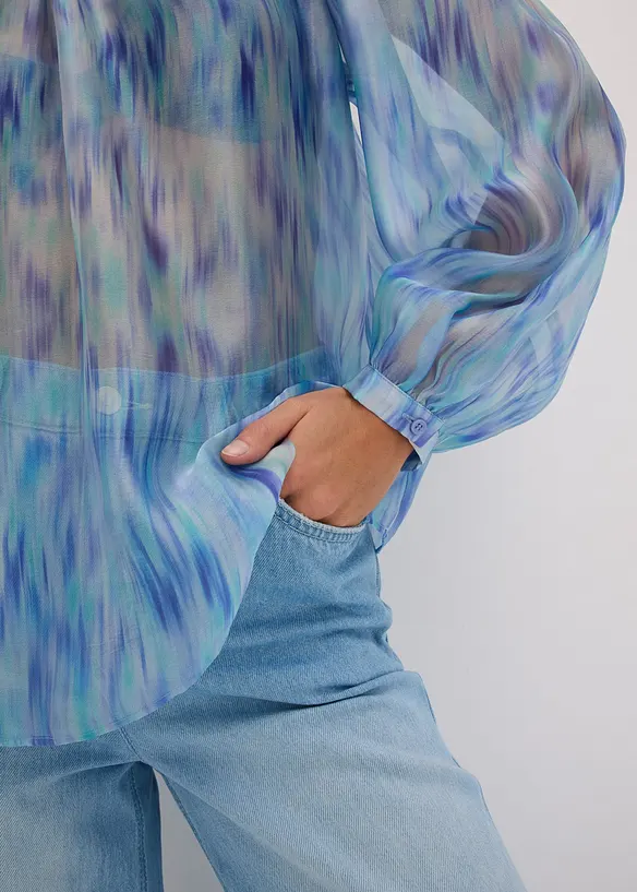 Blusa monospalla di chiffon, bonprix
