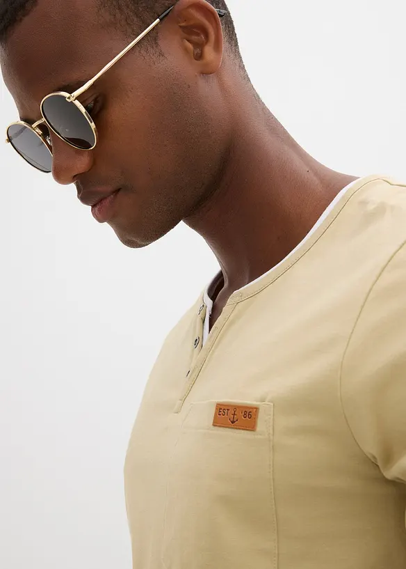 Maglia serafino in puro cotone biologico, bonprix