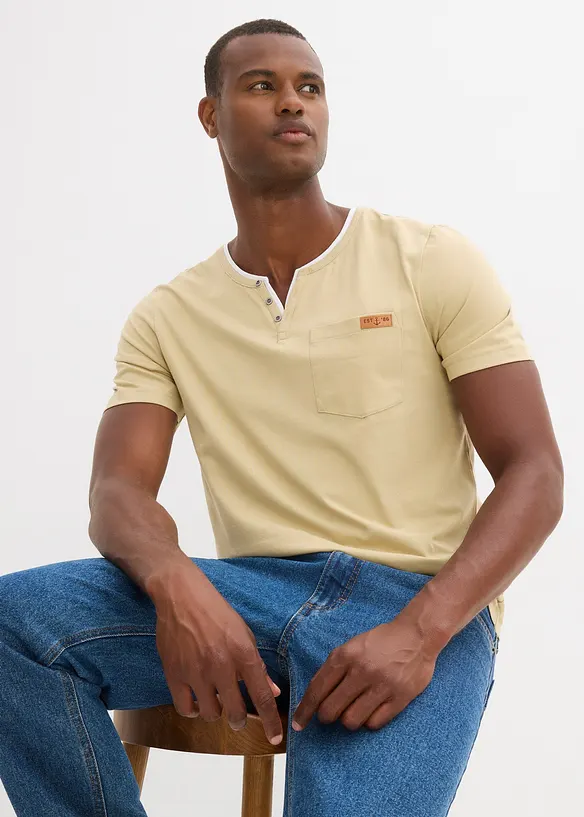 Maglia serafino in puro cotone biologico, bonprix