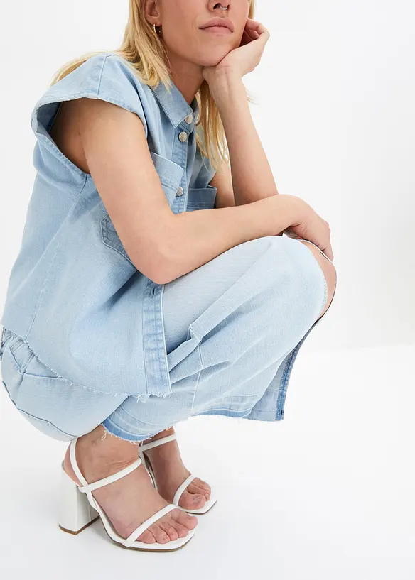Gonna di jeans con spacco, bonprix