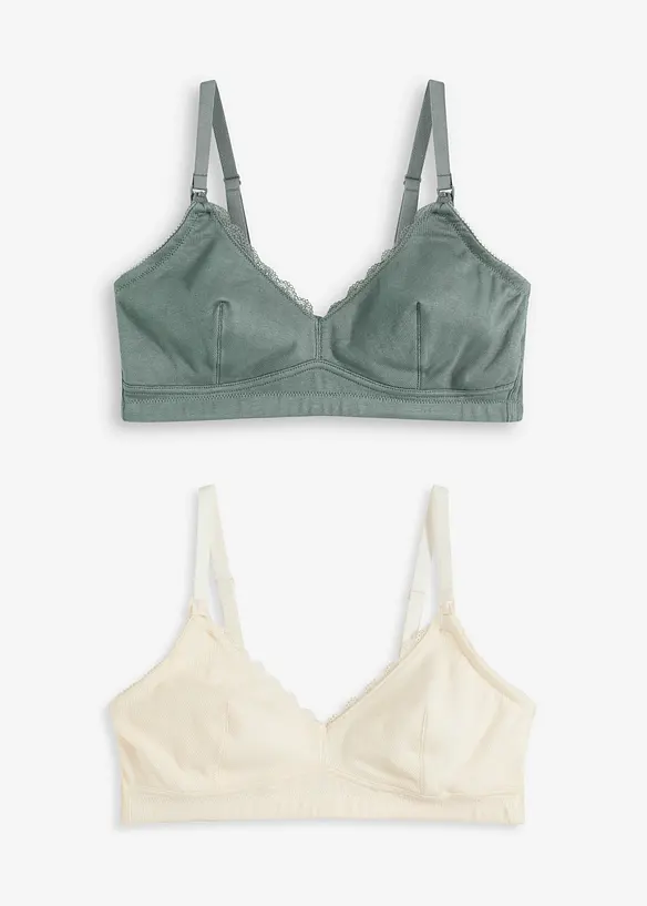 Reggiseno allattamento senza ferretto con cotone biologico (pacco da 2), bonprix