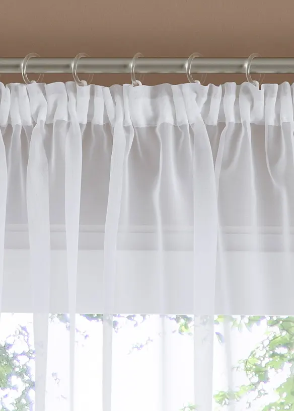 Tendina corta con fascia di satin e poliestere riciclato, bonprix