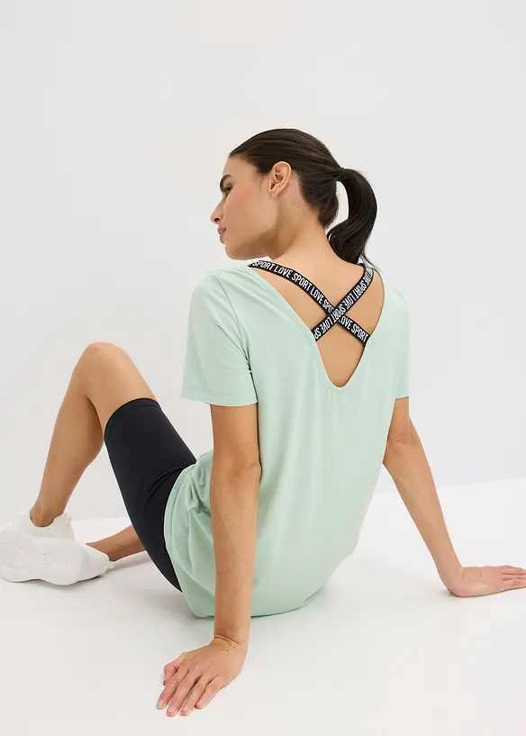 Maglia lunga per sport con scollatura dietro, bonprix