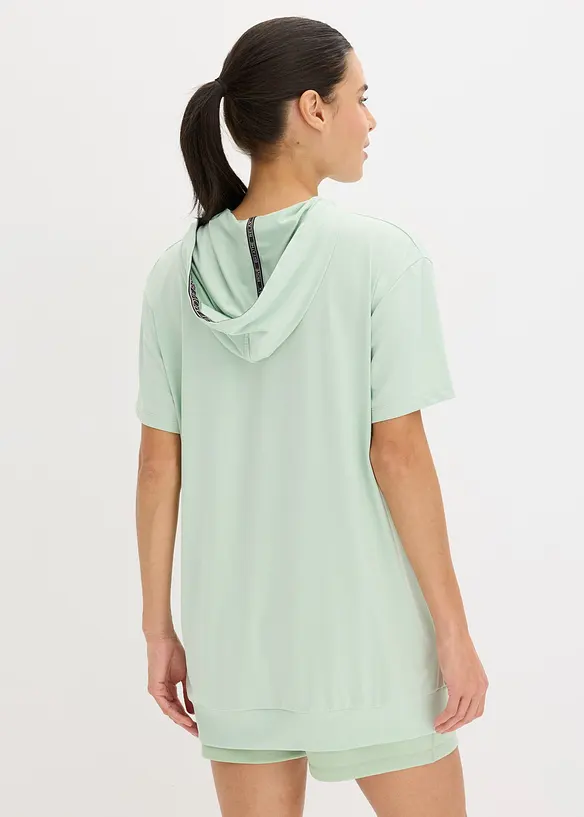 T-shirt oversize per sport con cappuccio, ad asciugatura rapida, bonprix