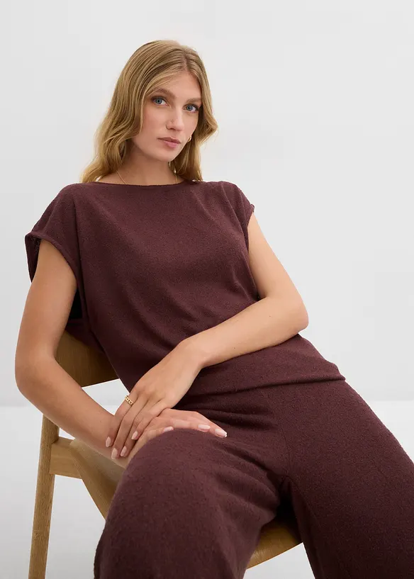 Pantaloni a palazzo in simil maglia, bonprix