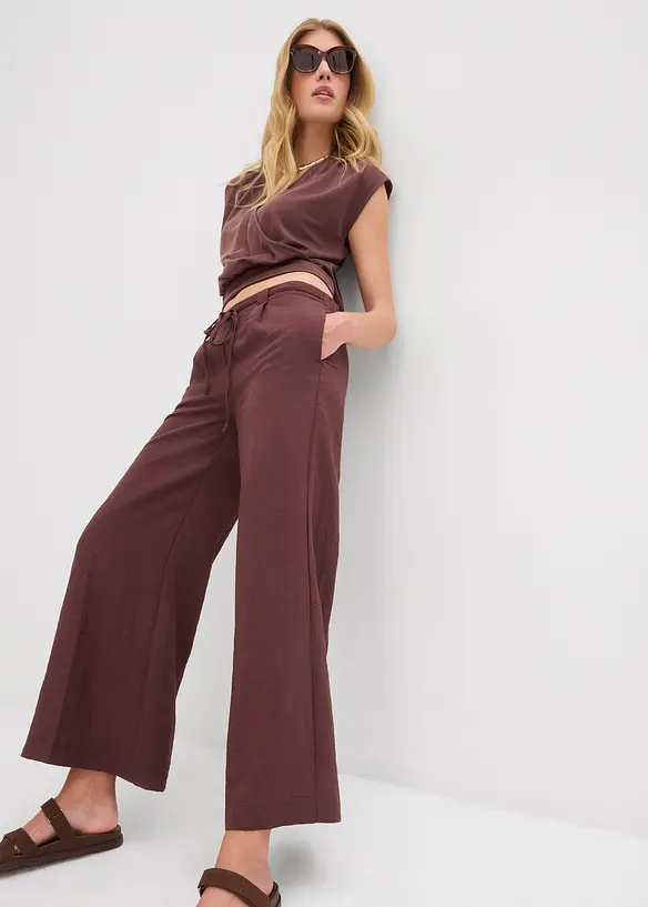 Pantaloni culotte in misto viscosa fluente, bonprix