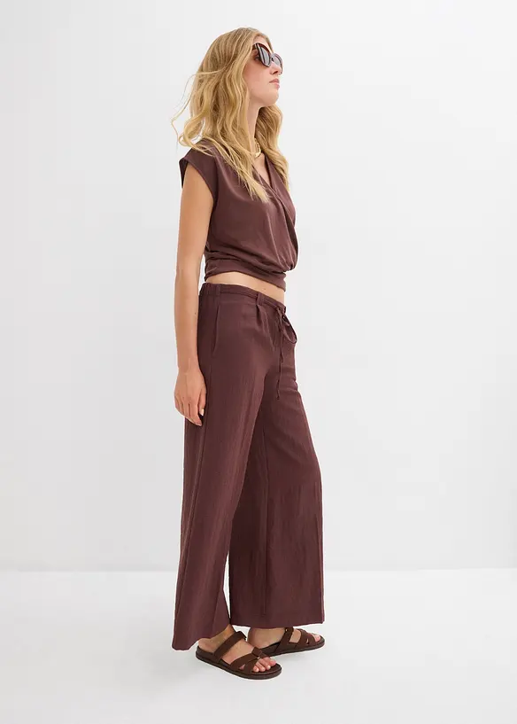 Pantaloni culotte in misto viscosa fluente, bonprix