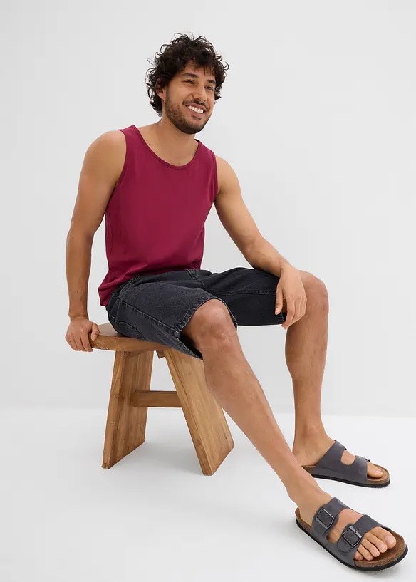 Bermuda in jeans con inserti elasticizzati ai lati, classic fit, bonprix
