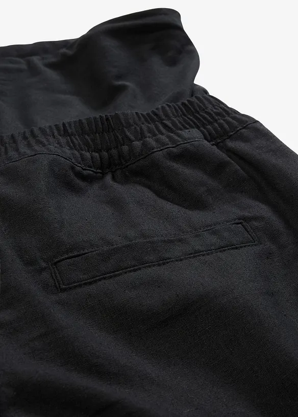 Shorts prémaman 2 in 1 con fascia risvoltabile in vita in misto lino e cotone, bonprix