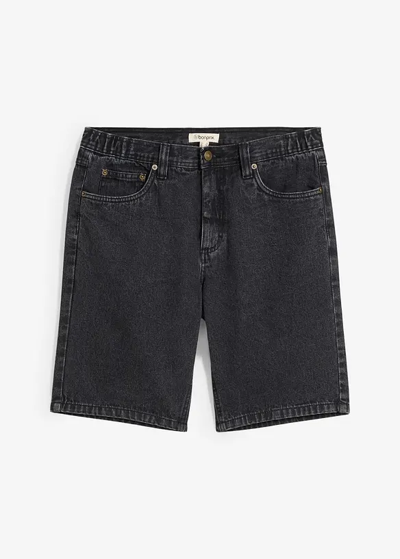 Bermuda in jeans con inserti elasticizzati ai lati, classic fit, bonprix