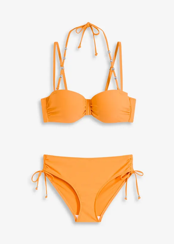 Bikini a balconcino con spalline aggiuntive da legare al collo (set 2 pezzi), bonprix
