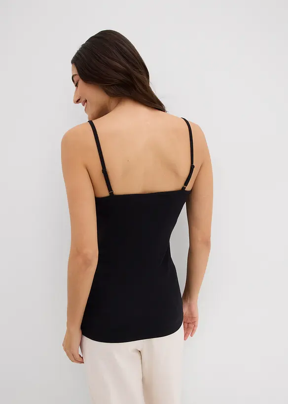 Top con spalline sottili in puro cotone (pacco da 3), bonprix